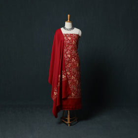 3pc Heavy Embroidered Wool Unstitched Dress Material Suit Set 54