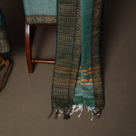 Dharwad Cotton 3pc Plain Unstitched Dress Material Suit Set with Woven Border 51