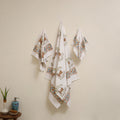White - waffle weave cotton handwoven sanganeri towel (set