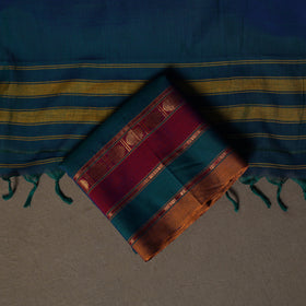 Dharwad Cotton 3pc Plain Unstitched Dress Material Suit Set with Woven Border 53
