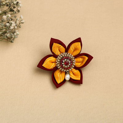 Handmade Fabric Flower Hair Clip 35