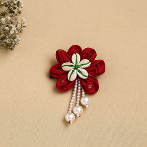 Handmade Fabric Flower Hair Clip 37