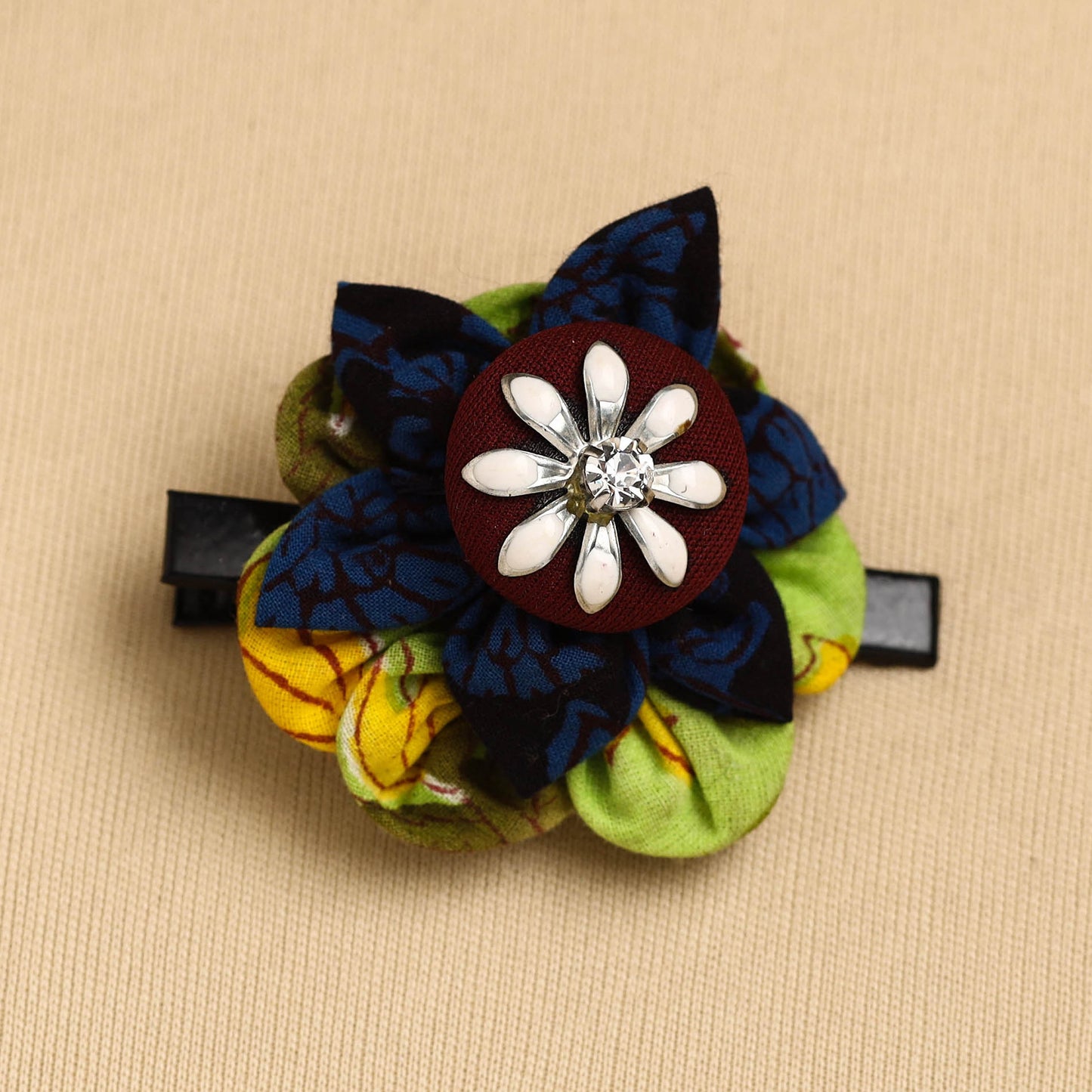 Handmade Fabric Flower Hair Clip 38