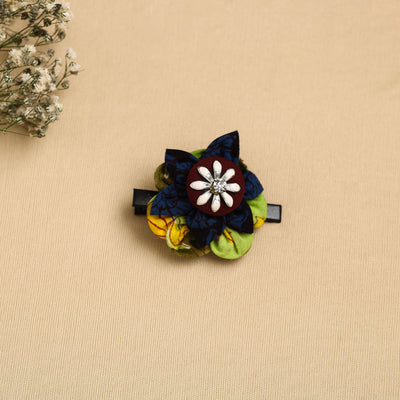 Handmade Fabric Flower Hair Clip 38