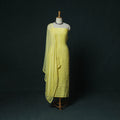Yellow - Hand Embroidered Muslin 3pc Unstitched Dress Material 22