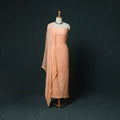 Peach - Hand Embroidered Muslin 3pc Unstitched Dress Material 23