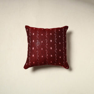 Maroon - Pochampally Ikat Weave Cushion Cover (16 x 16 in) 10