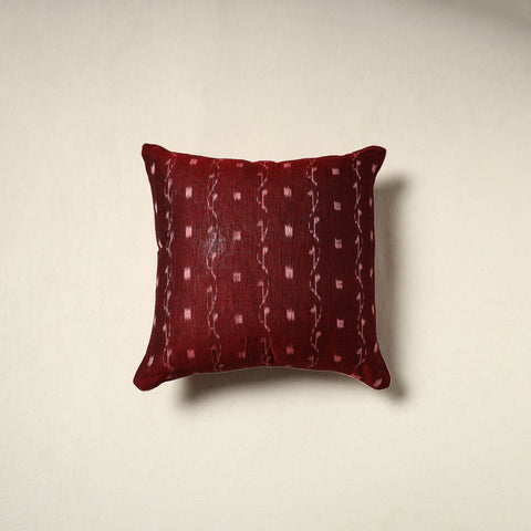 Maroon - Pochampally Ikat Weave Cushion Cover (16 x 16 in) 10