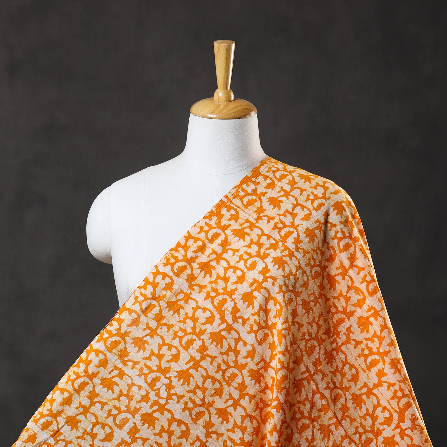 Orange - Pure Cotton Kutch Batik Print Fabric 28