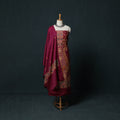 3pc Heavy Chain Stitch Embroidered Wool Unstitched Dress Material Suit Set 68