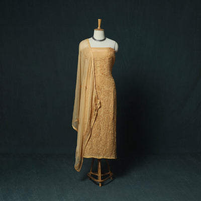 Hand Embroidered Muslin 3pc Unstitched Dress Material 25