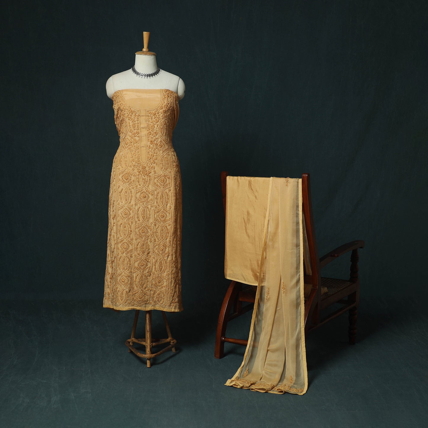 Hand Embroidered Muslin 3pc Unstitched Dress Material 25