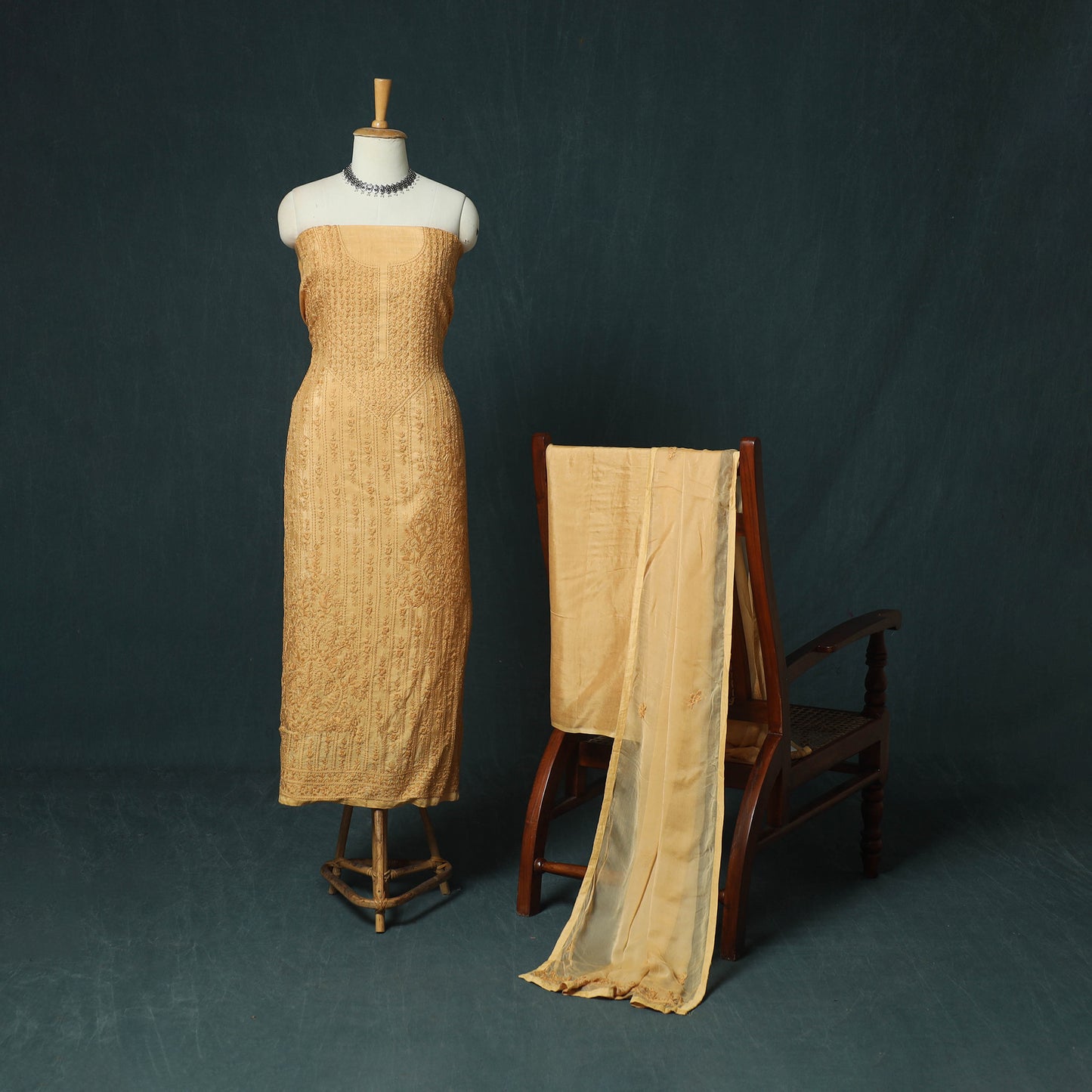 Hand Embroidered Muslin 3pc Unstitched Dress Material 26