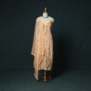 Hand Embroidered Muslin 3pc Unstitched Dress Material 27