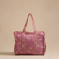 Sanganeri Print Quilted Cotton Tote Bag 06