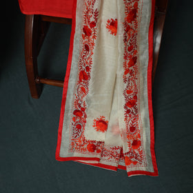 Hand Embroidered Chanderi Silk 3pc Unstitched Dress Material 29