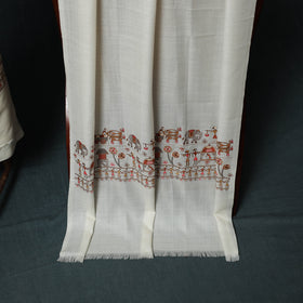 3pc Heavy Embroidered Wool Unstitched Dress Material Suit Set 74