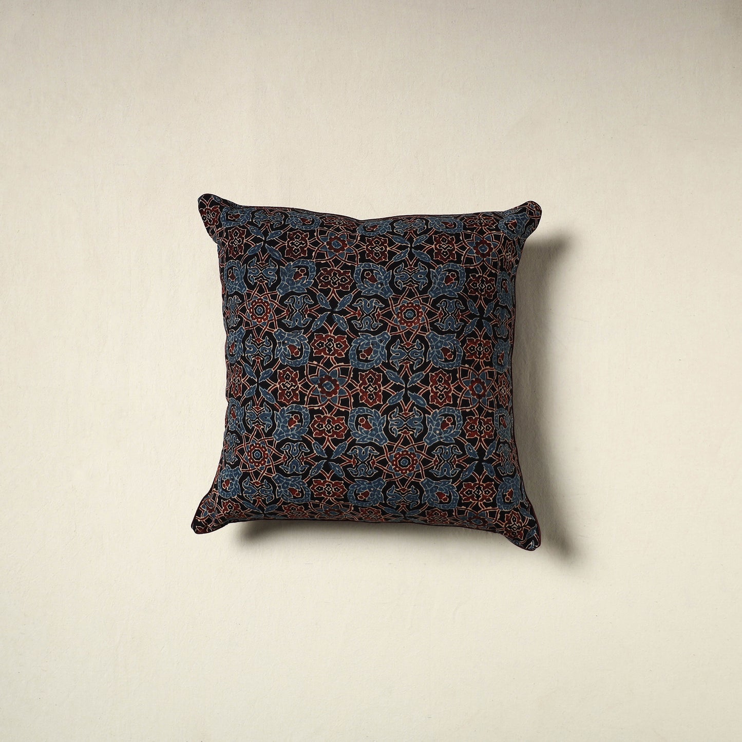 Ajrakh Hand Block Print Cushion Cover (16 x 16 in) 24
