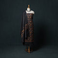 3pc Heavy Embroidered Wool Unstitched Dress Material Suit Set 75