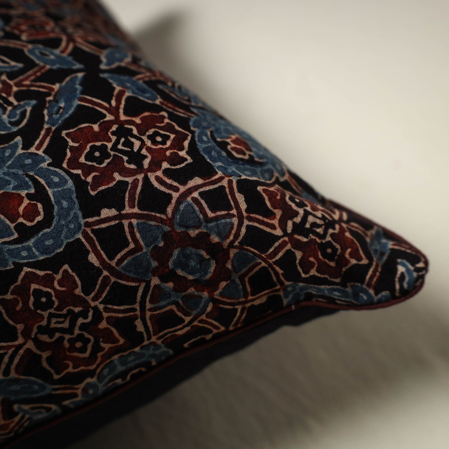 Ajrakh Hand Block Print Cushion Cover (16 x 16 in) 24