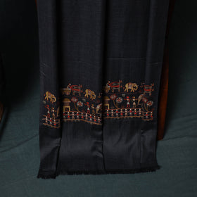 3pc Heavy Embroidered Wool Unstitched Dress Material Suit Set 75