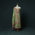 Green - Hand Embroidered Chanderi Silk 3pc Unstitched Dress Material 32