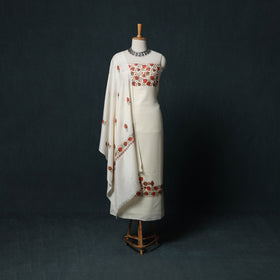 3pc Embroidered Wool Unstitched Dress Material Suit Set 78