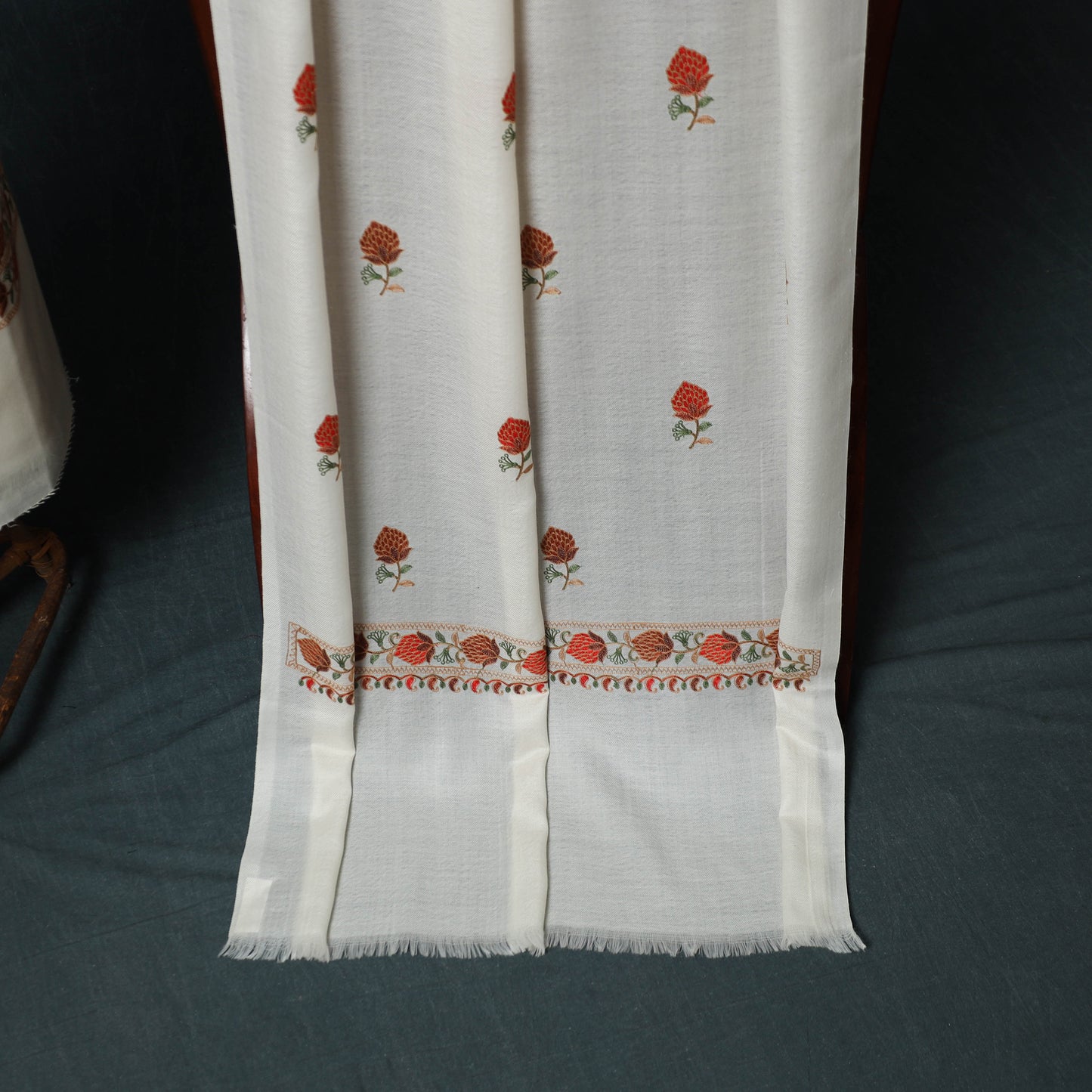 3pc Embroidered Wool Unstitched Dress Material Suit Set 78
