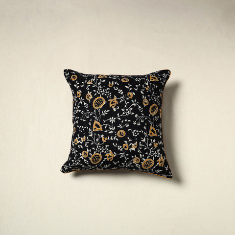 Black - Sanganeri Hand Block Print Cushion Cover (16 x 16 in) 30