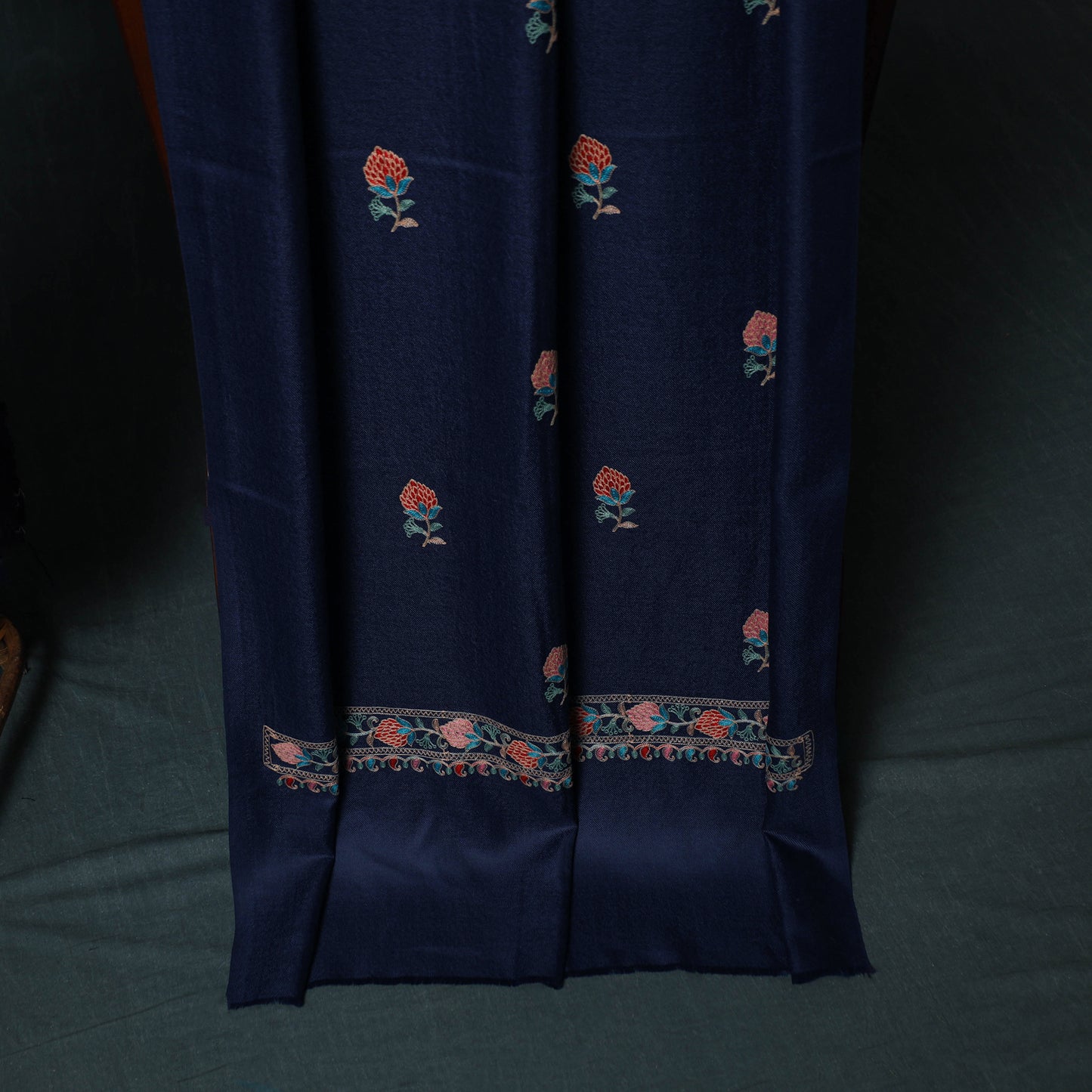 3pc Embroidered Wool Unstitched Dress Material Suit Set 79