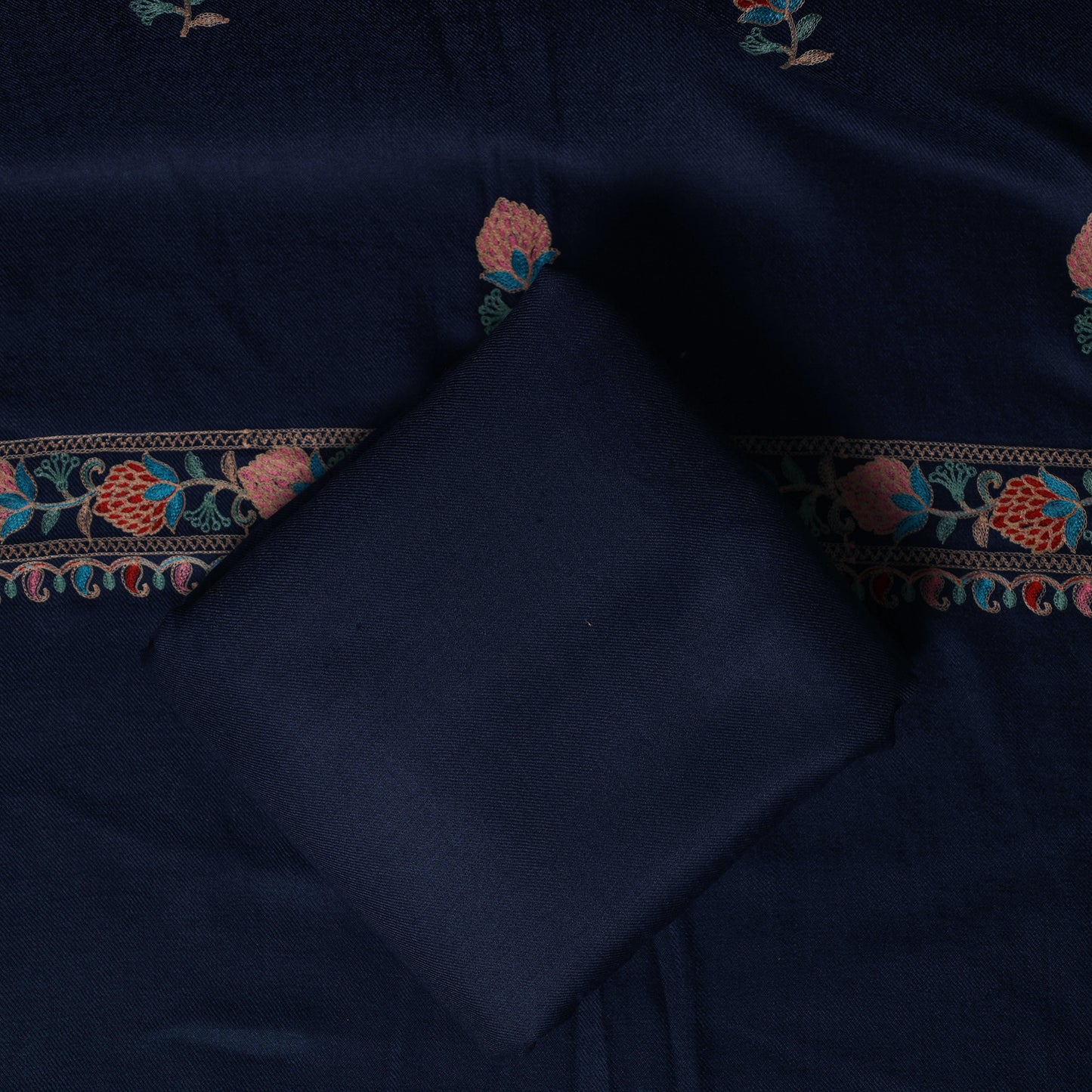 3pc Embroidered Wool Unstitched Dress Material Suit Set 79