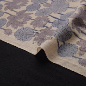 Handwoven Merino Wool Floral Hand Block Sanganeri Print Fabric 10