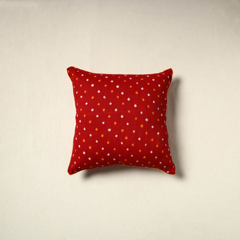 Red - Bandhani Tie-Dye Cushion Cover (16 x 16 in) 33