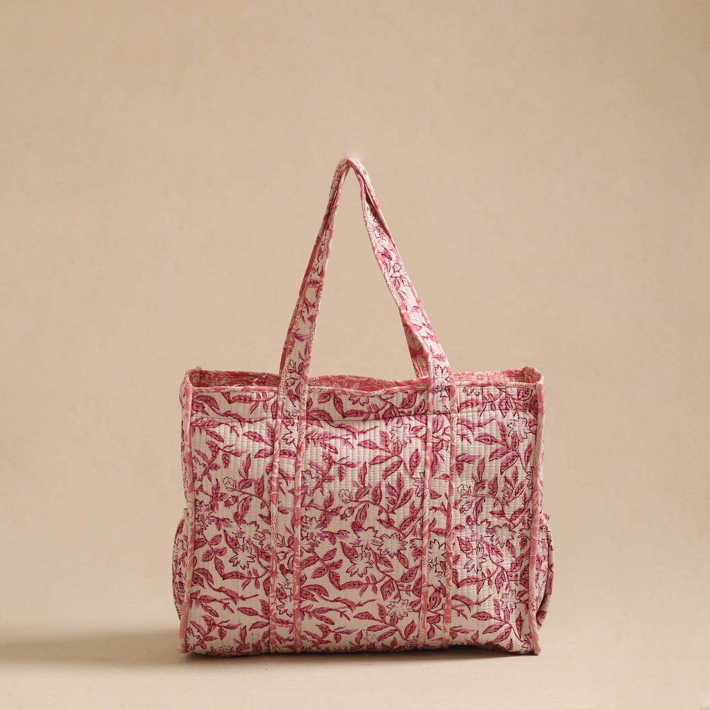 Sanganeri Print Quilted Cotton Tote Bag 13