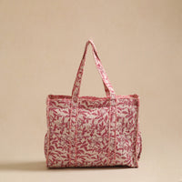 Sanganeri Print Quilted Cotton Tote Bag 13