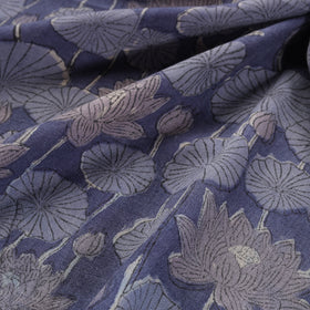 Handwoven Merino Wool Floral Hand Block Sanganeri Print Fabric 09