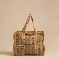 Sanganeri Print Quilted Cotton Tote Bag 14