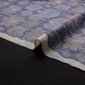 Handwoven Merino Wool Floral Hand Block Sanganeri Print Fabric 09