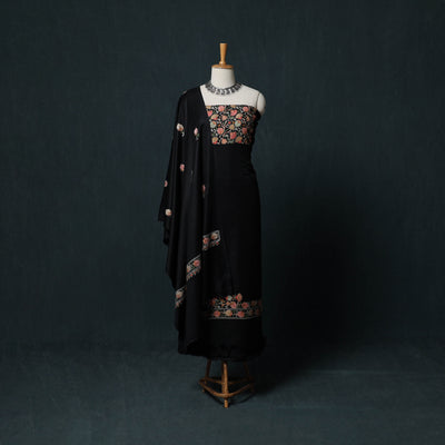 3pc Embroidered Wool Unstitched Dress Material Suit Set 81