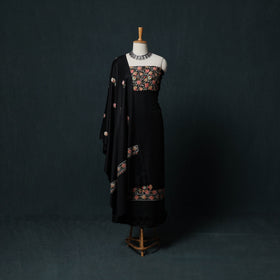 3pc Embroidered Wool Unstitched Dress Material Suit Set 81