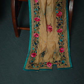 Hand Embroidered Chanderi Silk 3pc Unstitched Dress Material 37