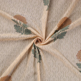 Handwoven Merino Wool Floral Hand Block Sanganeri Print Fabric 08