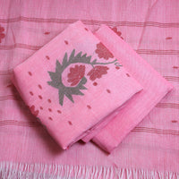 Pink - 3pc Handloom Cotton Manipuri Dress Material 04