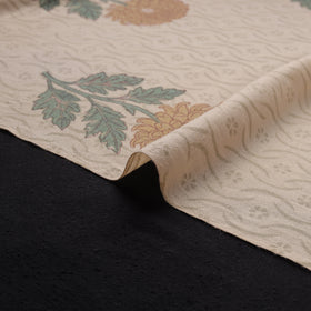 Handwoven Merino Wool Floral Hand Block Sanganeri Print Fabric 08