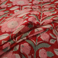 Handwoven Merino Wool Floral Hand Block Sanganeri Print Fabric 07