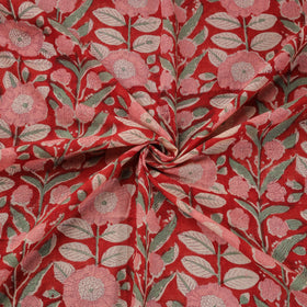 Handwoven Merino Wool Floral Hand Block Sanganeri Print Fabric 07