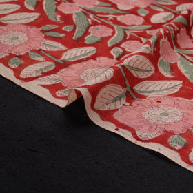 Handwoven Merino Wool Floral Hand Block Sanganeri Print Fabric 07