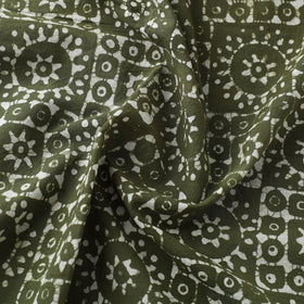  Cotton Green Hand Batik Print Fabric