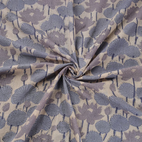 Handwoven Merino Wool Floral Hand Block Sanganeri Print Fabric 06