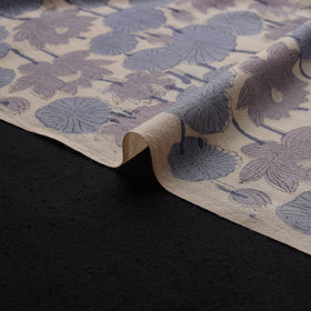 Handwoven Merino Wool Floral Hand Block Sanganeri Print Fabric 06